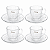Jogo Com 17 Peças Para Café da Manhã Mesa Posta Vidro e Cristal Canelado - Imagem 2