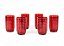Jogo com 6 Copos Altos 450ml Orquídea Acrílico Vermelho - Imagem 3