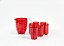 Conjunto de Jarra com Copos 7 peças Orquídea Vermelho. - Imagem 1
