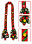 Escapulário Natalino de Porta Dupla Face Árvores de Natal com Frutos e Laços 2m - Imagem 1