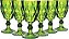 Jogo com 6 Taças de Acrílio Diamond Verde 330ml - Lyor - Imagem 1