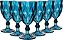 Jogo com 6 Taças de Acrílico Diamond Azul 330ml - Lyor - Imagem 1