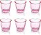 Jogo com 6 Copos Rosas para Shot em Formato Coração 45ml A5cm - Imagem 1