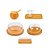 Jogo Com 16 Peças Para Café da Manhã Mesa Posta de Cristal e Bambu - Imagem 1