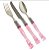 Jogo 18  Pç Aço Inox Cabo Acrílico Rosa 22cm Lyor. - Imagem 1