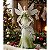 Anjo Decorativo Segurando Faixa Peace 39x25cm Metal - Imagem 2