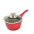 Panela Antiaderente Marble 1,7L Vermelha Com Tampa de Vidro - Imagem 2
