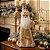 Boneco Papai Noel 40cm Decoração de Natal Com Música e Movimento Dourado e Champanhe - Imagem 3