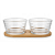 Jogo com Bowls de Vidro e Bandeja de Bambu 3 Peças para Servir - Imagem 2