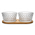 Jogo com Bowls de Vidro e Bandeja de Bambu 3 Peças para Servir - Imagem 6