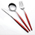 Faqueiro 18 Peças Slim Aço Inox Bicolor Vermelho Gradiente - Imagem 1
