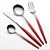 Faqueiro 24 Peças Slim Aço Inox Bicolor Vermelho Gradiente - Imagem 1
