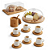 Conjunto Para Servir Café Lanche 16 Peças Pocerlana Bambu e Acrílico - Imagem 1