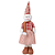 Enfeite Natalino Boneco em Pé Retrátil Xadrez Vermelho e Dourado 100cm / 70cm - Imagem 3