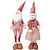 Enfeite Natalino Boneco em Pé Retrátil Xadrez Vermelho e Dourado 100cm / 70cm - Imagem 1