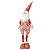 Enfeite Natalino Boneco em Pé Retrátil Xadrez Vermelho e Dourado 100cm / 70cm - Imagem 2