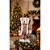 Boneco de Natal Urso em Pé Com Cartola e Guirlanda 48cm Rosê e Branco - Imagem 3