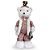 Boneco de Natal Urso em Pé Com Cartola e Guirlanda 48cm Rosê e Branco - Imagem 1