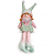 Boneco de Natal Elfo Menina Sentada Pernas Moles Rosa e Verde 35cm - Imagem 1
