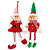 Bonecos de Natal Elfos Sentados Kit Com 2 Peças Menino e Menina Pernas Moles 35,5cm - Imagem 1
