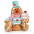 Boneco Natalino Gingerbread Candy Sentado Com Cupcake 25cm - Imagem 1