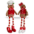 Bonecos de Natal Gingerbread Sentados Kit com 2 Peças Menino e Menina Pernas Moles 50cm - Imagem 1