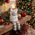 Boneco Natalino de Cerâmica com Luz e Pernas Moles Enfeite de Natal 19,7cm - Imagem 5