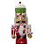 Enfeite Natalino Boneco Soldado Quebra Nozes Doceiro 38cm Madeira Boca Articulável - Imagem 2