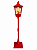 Poste Natalino 185cm Vermelho Enfeite Com Luz Som Neve e Movimento Bivolt - Super Oferta - Imagem 1