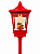 Poste Natalino 185cm Vermelho Enfeite Com Luz Som Neve e Movimento Bivolt - Super Oferta - Imagem 2