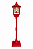 Poste Natalino Vermelho 185cm Enfeite Com Luz Som Neve e Movimento Bivolt - Super Oferta - Imagem 1