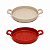 Jogo com 3 Mini Travessas de Porcelana Nórdica Cinza ou Vermelho Matt 20cm - Imagem 1