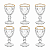 Jogo Com 6 Taças Para Licor 60ml Diamond Fio Ouro Lyor - Imagem 1