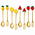 Jogo com 8 Talheres para Sobremesa Fruit Aço Inox Dourado Fosco Wolff - Imagem 1