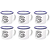 Jogo com 6 Mini Canecas para Café 90ml Retrô Dizeres Metal Esmaltado - Imagem 3