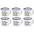 Jogo com 6 Mini Canecas para Café 90ml Retrô Dizeres Metal Esmaltado - Imagem 4