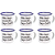 Jogo com 6 Mini Canecas para Café 90ml Retrô Dizeres Metal Esmaltado - Imagem 5