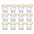 Jogo com 12 Copos de Vidro em Formato de Coração com Fio Ouro para Shot 50ml - Imagem 1