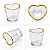 Jogo com 12 Copos de Vidro em Formato de Coração com Fio Ouro para Shot 50ml - Imagem 2
