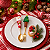 Jogo 2 Talheres Natalinos 16cm Papai Noel e Árvore Aço Inox Dourado Silicone - Imagem 6