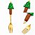 Jogo 2 Talheres Natalinos 16cm Papai Noel e Árvore Aço Inox Dourado Silicone - Imagem 4