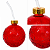 Copo de Vidro com Canudo Formato Bola de Natal Vermelho 400ml - Imagem 2