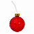 Copo de Vidro com Canudo Formato Bola de Natal Vermelho 400ml - Imagem 1