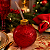 Copo de Vidro com Canudo Formato Bola de Natal Vermelho 400ml - Imagem 3