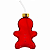 Copo de Vidro com Canudo Formato Gingerbread Vermelho 300ml - Imagem 1