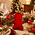 Copo de Vidro com Canudo Formato Gingerbread Vermelho 300ml - Imagem 3