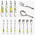 Conjunto de Talheres para Sobremesa 8 Peças Aço Inox e Porcelana Estampa Limão Siciliano - Imagem 2