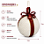 Bola de Natal Branca com Glitter e Fitas Vinho/Dourado 15cm - Imagem 2