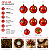 Jogo com 6 Bolas de Natal 7cm Vermelhas Com Estrelas em Glitter - Imagem 2