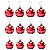 Jogo Com 12 Bolas de Natal 4cm Vermelhas com Bolinhas e Fita Xadres - Imagem 1